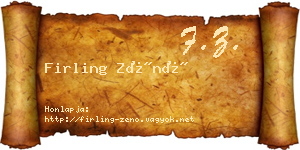 Firling Zénó névjegykártya